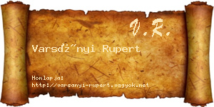 Varsányi Rupert névjegykártya